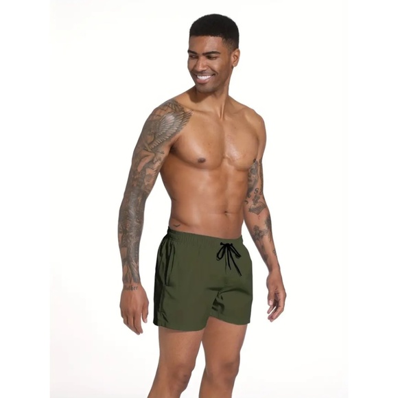 BNWT Men's Isabelle LaRue Army Green Bitcoin Swim Shorts - Picture 3 of 7